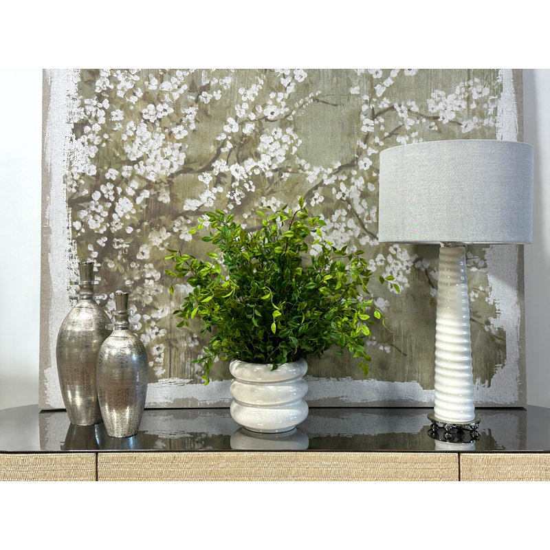Maitland organique moderne Maitland dans un vase rond en céramique nervurée