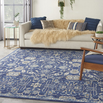 Tapis bleu marine d'inspiration persane