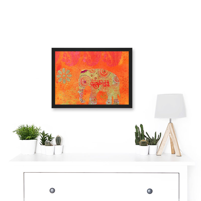 Indian Collage Elephant - Single Picture Frame Print