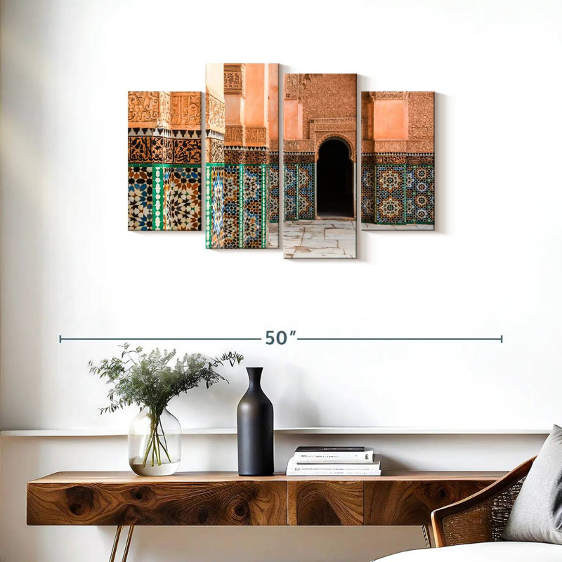 Mosaïques de la cour marocaine Nicci, H 22 po x l 36 po