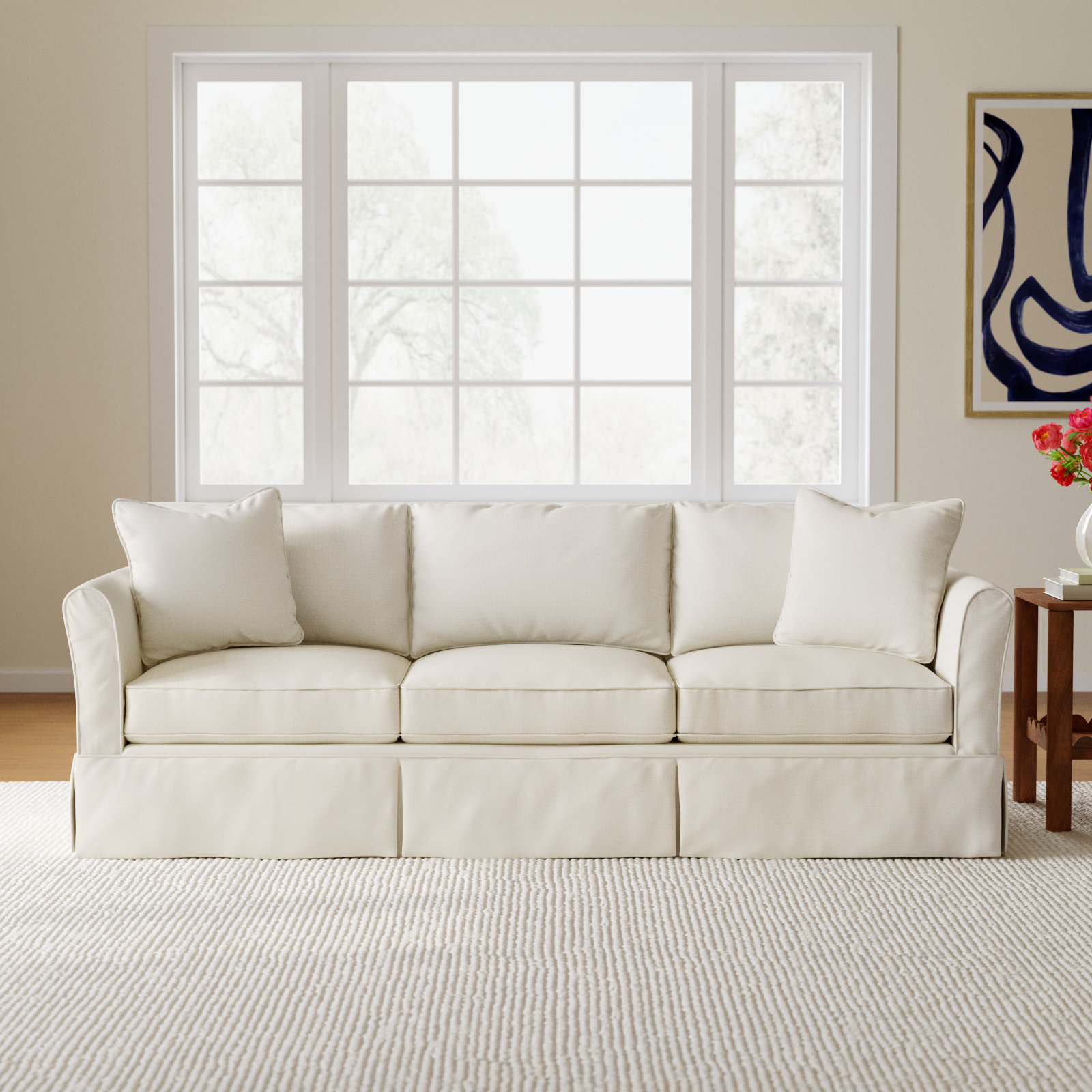 Shelby 82'' Upholstered Sofa, Canvas Canvas Sunbrella® Canvas