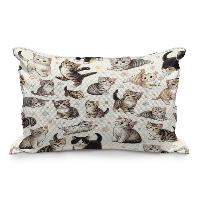 Taie d'oreiller matelassée pour chat Ambesonne Little Kittens, H 20 po x l 30 po