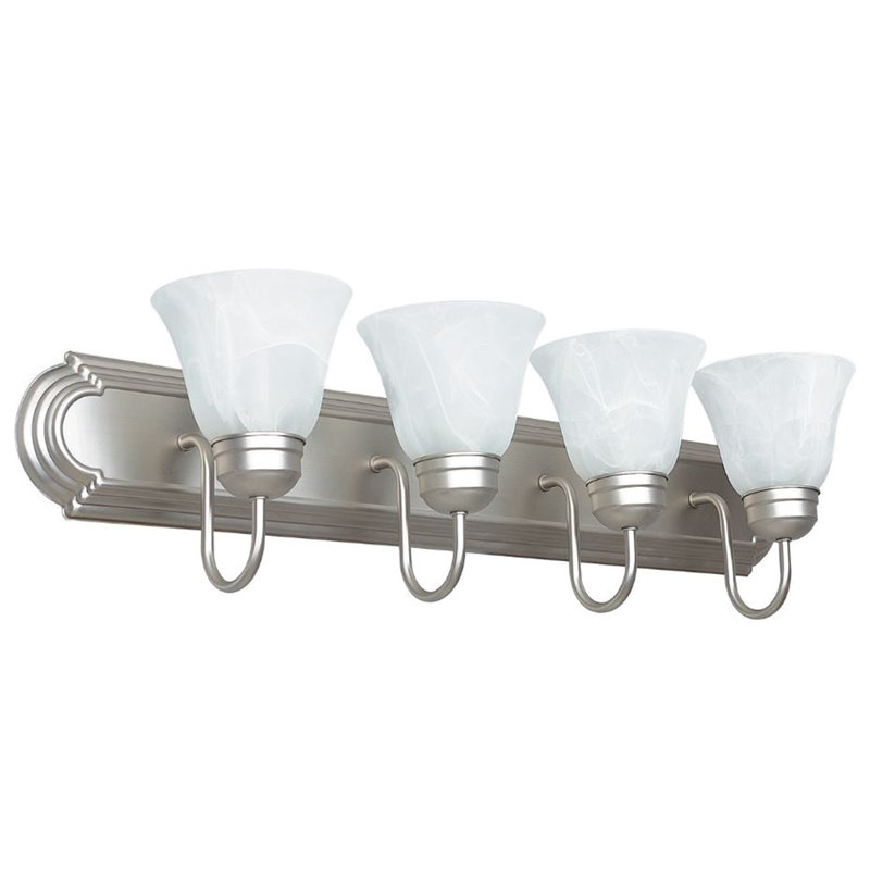 Éclairage pour meuble-lavabo 4 lumières Rockhampton, Nickel satiné