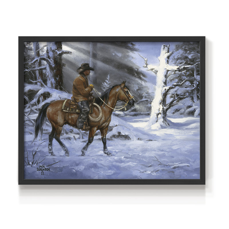 Silent Night, Holy Night -Framed Print - Restickable, 11" H x 14" W, Black