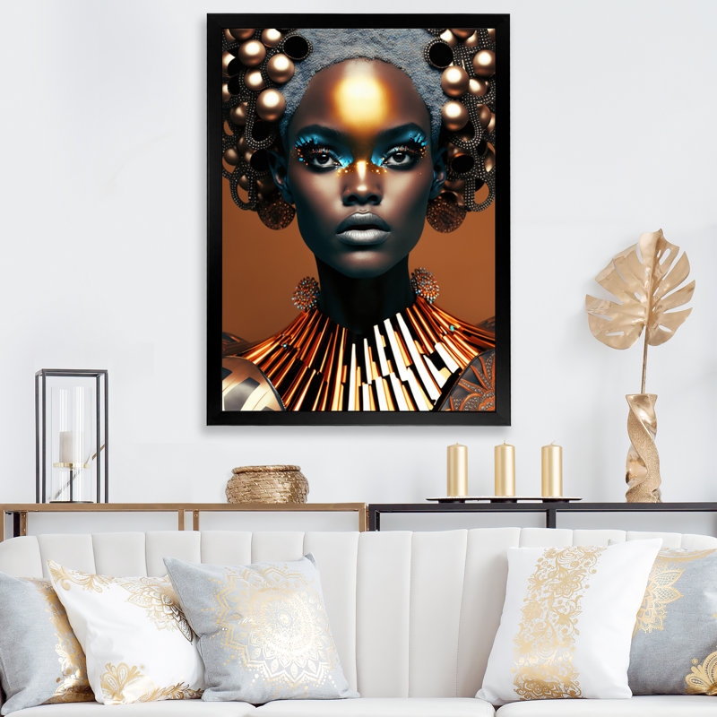 «Beautiful Contemporary Contemporary African Retro», reproduction sur toile, H 20 po x l 12 po x P 1 po, Cadre photo noir