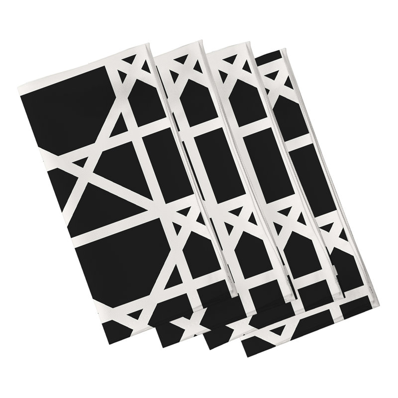 Ensemble de serviettes 4 pièces Pflugerville, L 18 po x L 18 po, Noir