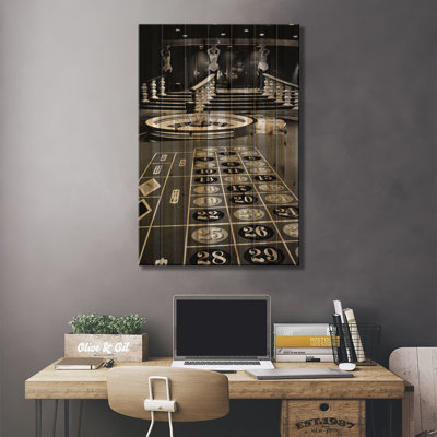 " 1960s Casino Viewed From End Of Roulette Table Opposite Of Wheel Looking Toward Statues Of Female Showgirls " by Vintage Images