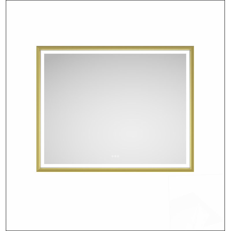 60 x 48 Inch LED Bathroom Mirror with Aluminum Frame, Wall Mounted, Anti-Fog, Memory, 3 Colors, Stepless Dimmable