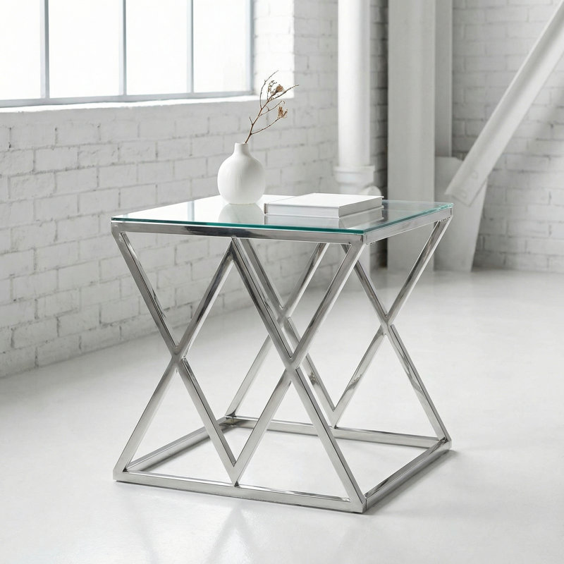 Lorden Glass Top End Table