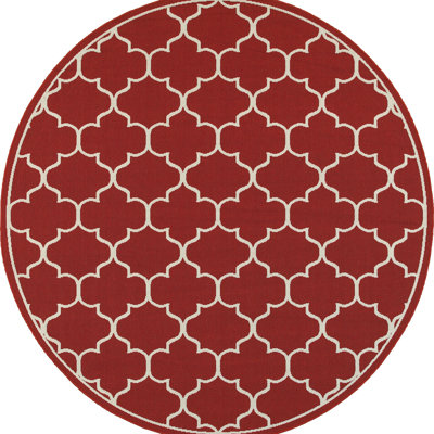 Tapis intérieur / extérieur rouge / ivoire Russo