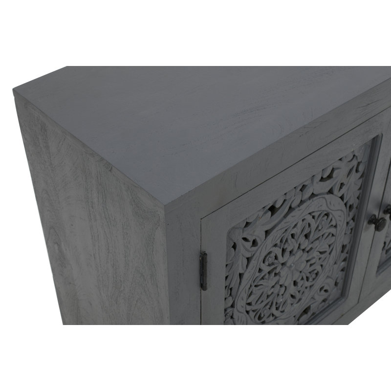 Armoire en bois massif Cedriana, Gris, Noir antique