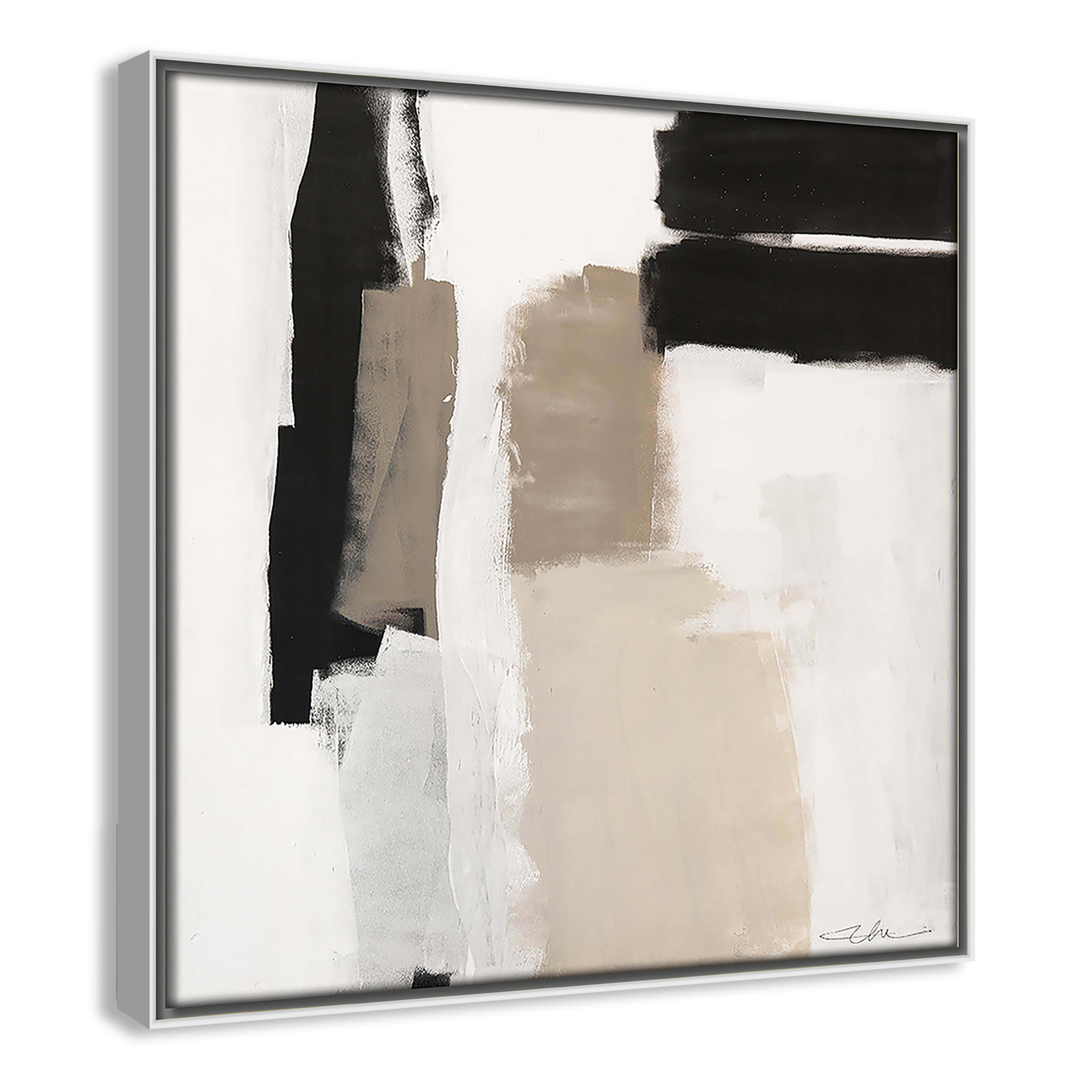 Earth Scapes II Print, 13.5" H x 13.5" W x 2" D, White Floater Framed