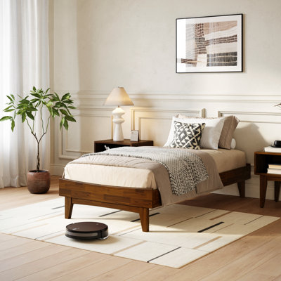Coraline Heavy-Duty Wood Platform Bed, Modern Bed Frame without Headboard, Supports up to 800lbs