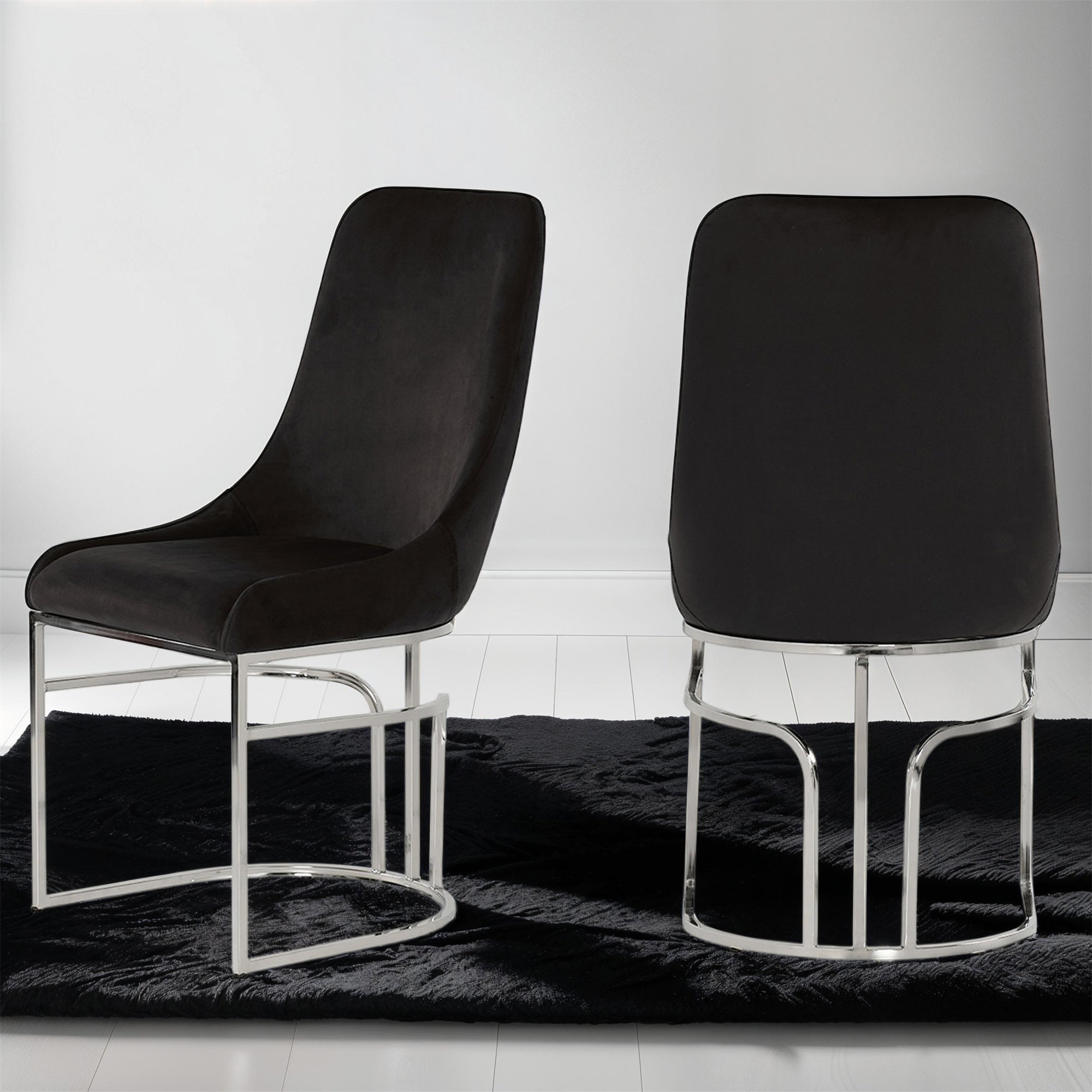Ivy Bronx Modern Style 2PC Dinning Chairs Made With Wood And Gold Legs ...