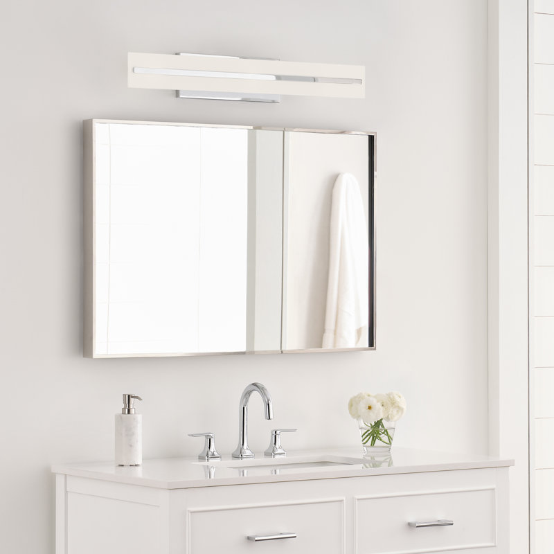 Vanity Light, Satin Brass, 4.75"H x 29.88"W x 4.88"D, 3