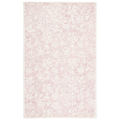 Tapis floral en laine et coton touffeté à la main Metro