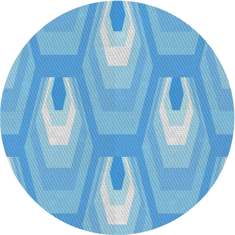 Geometric Indoor Rug, Round 3'
