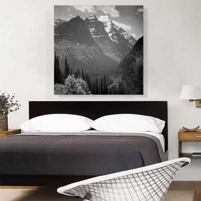 " Snow Covered Mountains In Glacier National Park Montana " by Ansel Adams