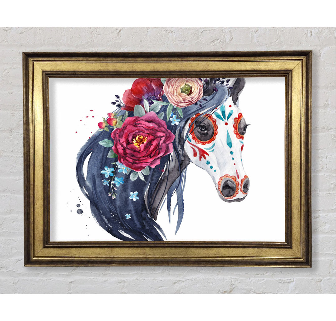 Day Of The Dead Horse - Einzelner Bilderrahmen Kunstdrucke