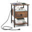 Table de chevet 1 tiroir en acier brun rustique Weitman