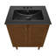 Meuble-lavabo autoportant de 24 po en chêne brun avec comptoir noir à 3 trous Bron-1297304509-1297304511-1297304480