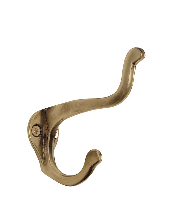 Classic Rose Homestead Wall Hook, Antique Brass