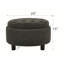 Repose-pieds rond avec rangement de 25 pouces avec plateau, table basse ronde en tissu capitonné moderne avec rangement, repose-pieds rembourré avec plateau amovible pour le salon, la chambre à coucher-1310840638