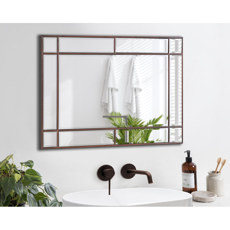 Miroir décoratif biseauté Adinel, Bronze, H 30 po x l 20 po