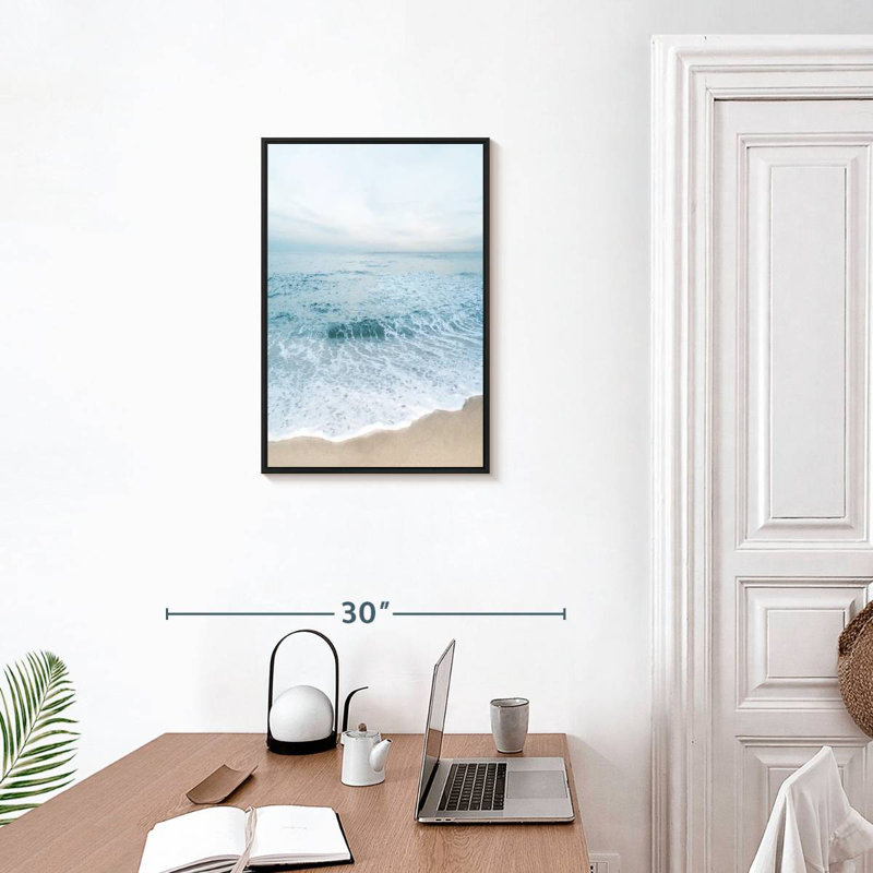 Océan tranquille I, Cadre flottant noir, 17 po x 25 po
