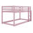 Solid Rubber Wooden Floor Bunk Bed With Ladder And Strengthened Slats-1082374703