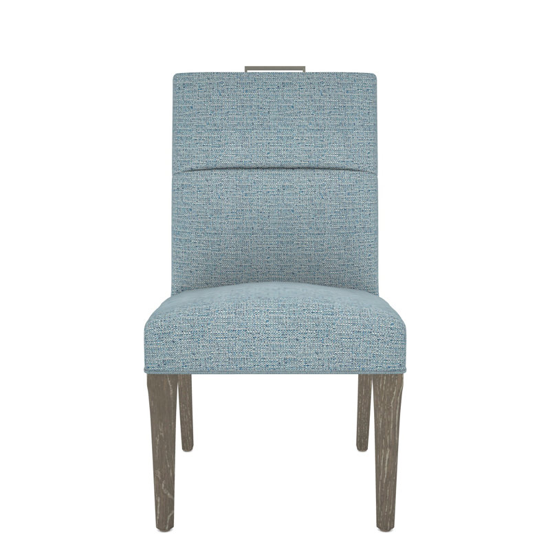 Thom Filicia Home Fabric Tight Back Side Chair, Hampton, Tuck Cobalt