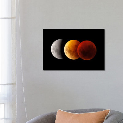 Composite Image Of Lunar Eclipse II by Philip Hart - Wrapped Canvas Print