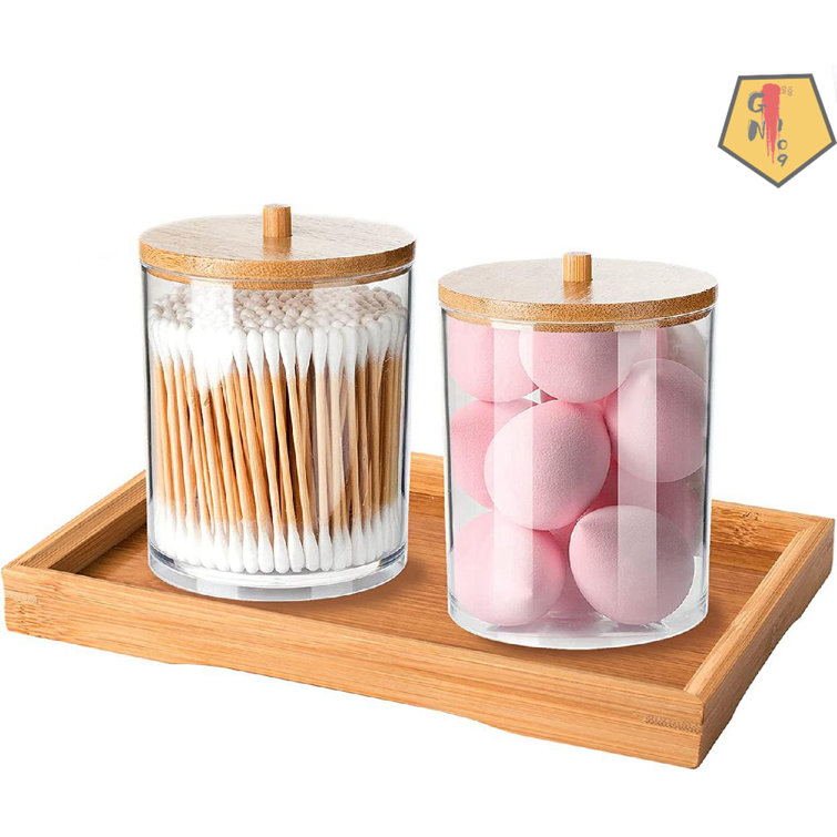 Rebrilliant Cotton Swab Holder Bathroom Organizer Acrylic