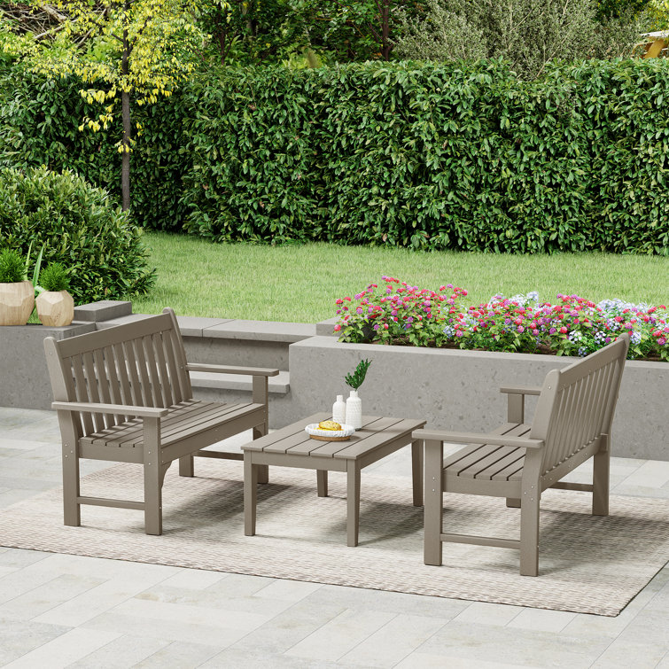 Banc 3 pièces avec table basse Malven Poly