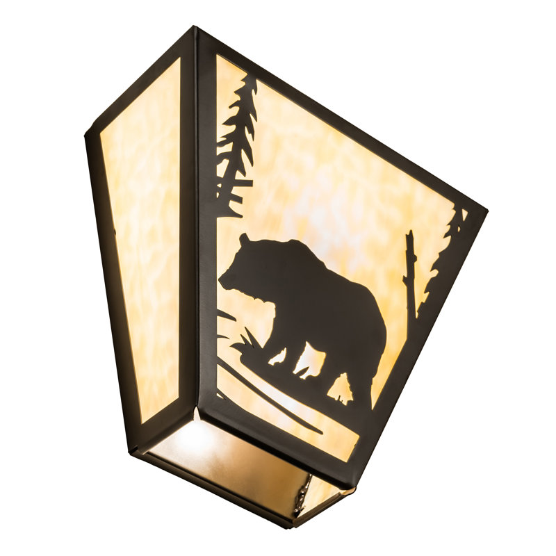 13" Wide Bear Creek Left Wall Sconce, Timeless Bronze, Beige