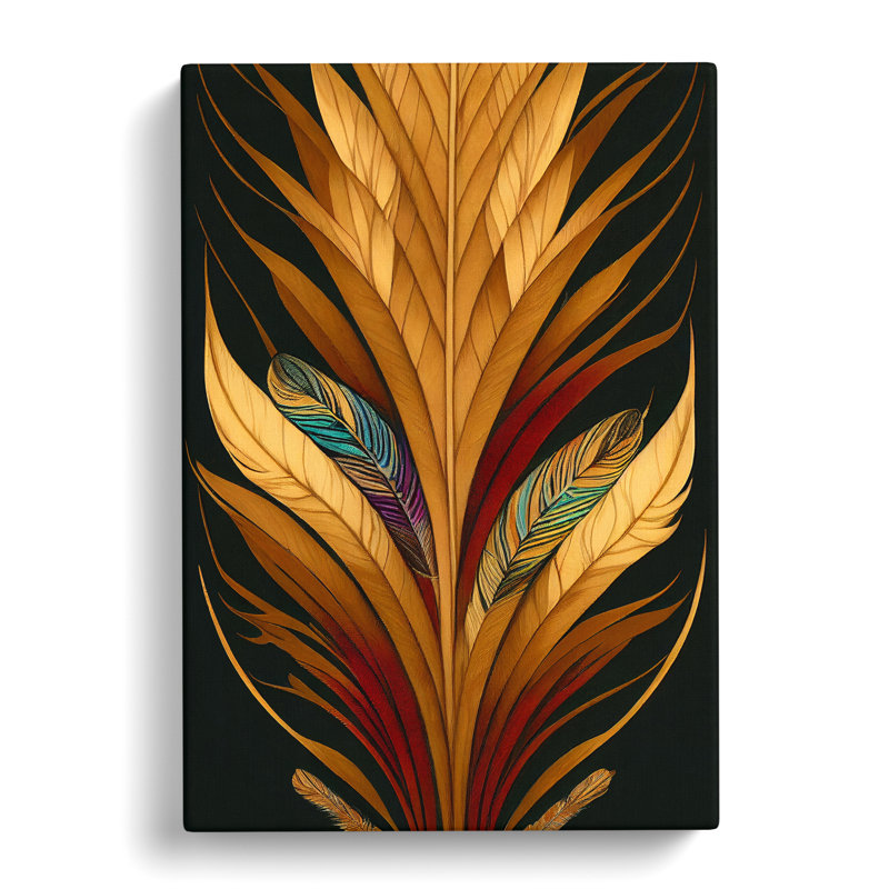 Classical Feathers - Wrapped Canvas Print, 50cm H x 35cm W