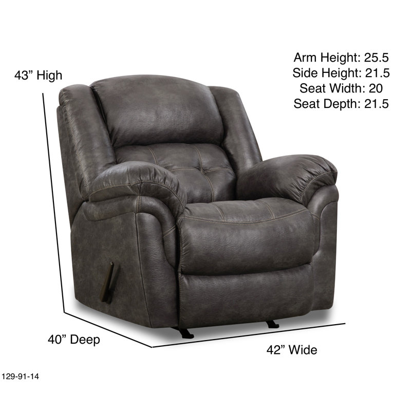 Saphyra Upholstered Recliner, Gray Polyester