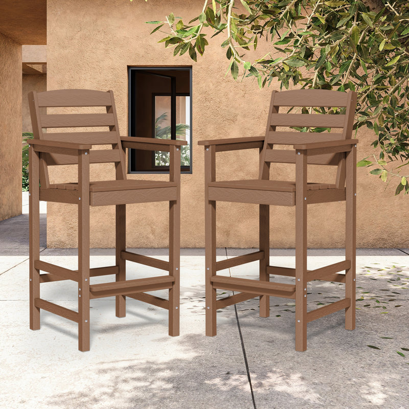 Tabouret de bar Adirondack en plastique Dalson, Brun