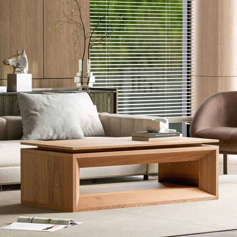 Table basse à plateau relevable moderne 43,3 po, Naturel