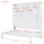 Grand lit escamotable mural avec tablettes supérieures et USB, blanc