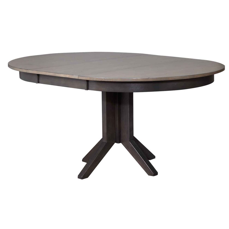 Contemporary Round Extendable Solid Wood Dining Table
