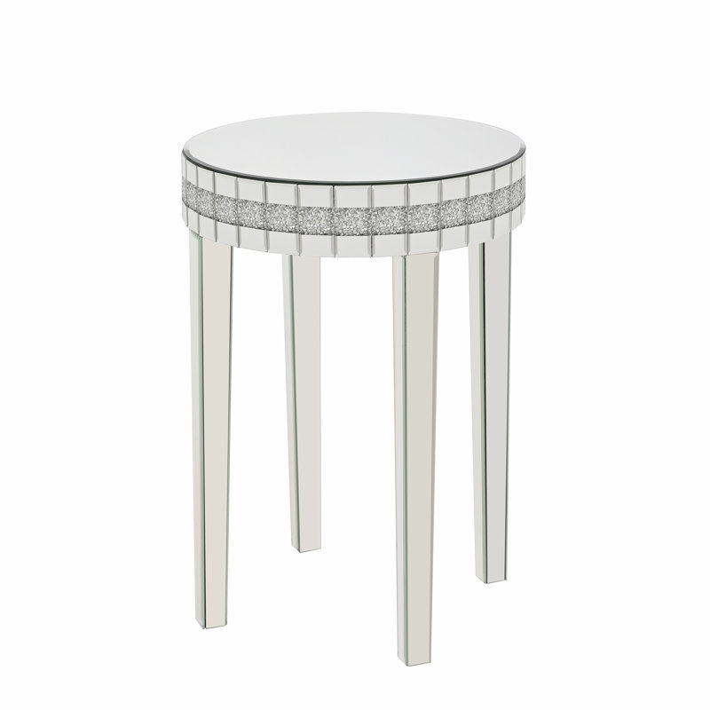Table basse ronde à miroir