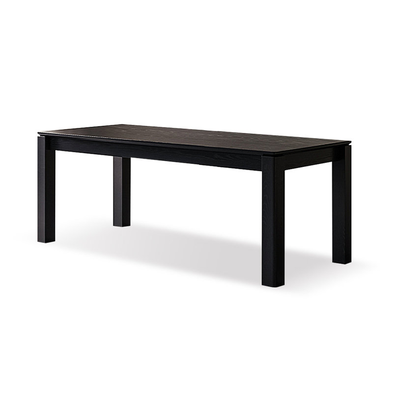Table de salle à manger rectangulaire noire, H 29,53 po x L 78,74 po x l 35,43 po