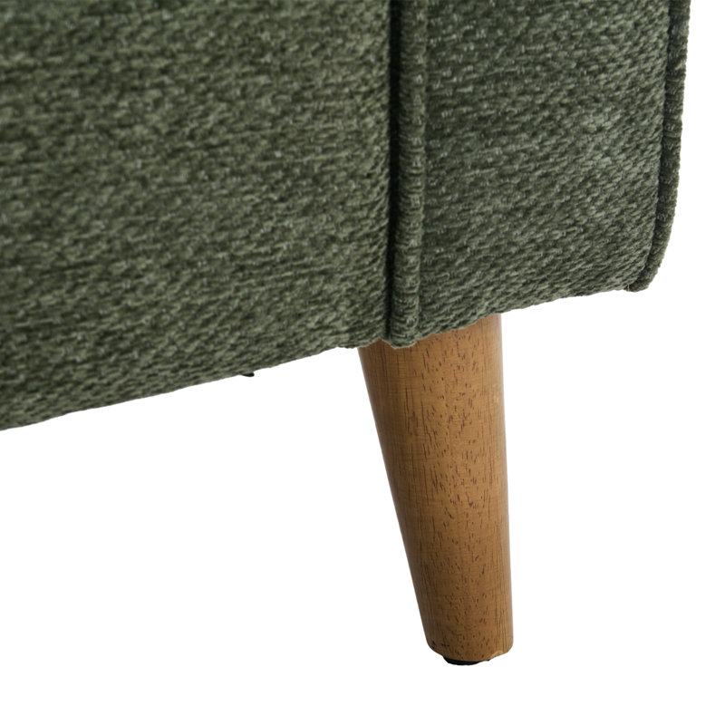 Chaise d'appoint rembourrée avec coussin Carlaya, Vert