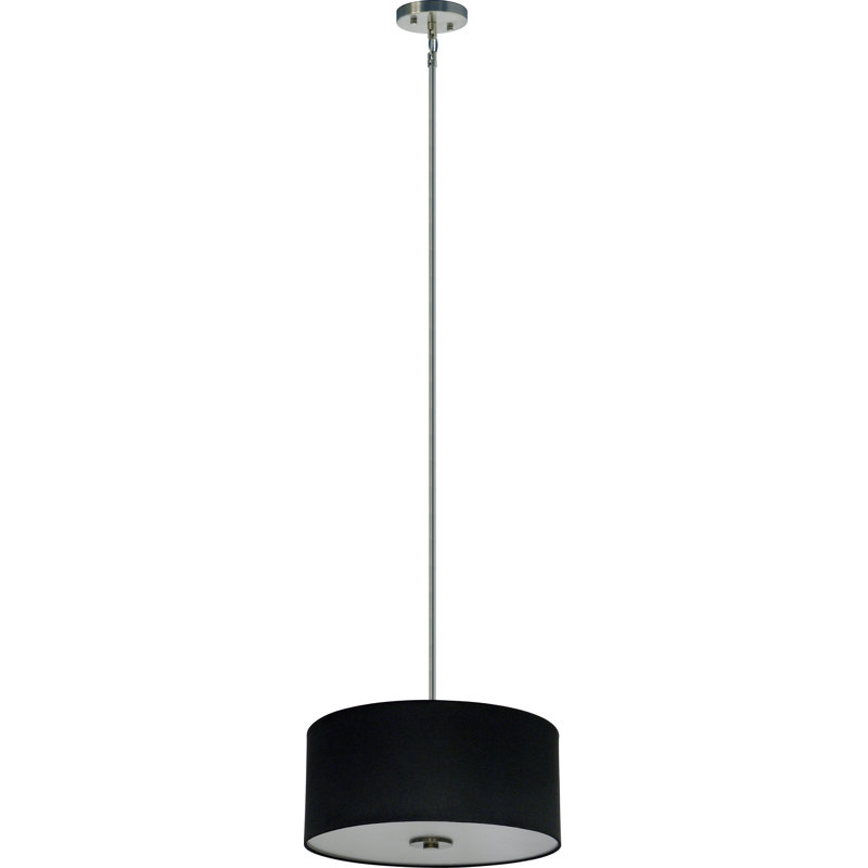 Luminaire suspendu cylindrique à 3 lumières Olivo, Noir discret