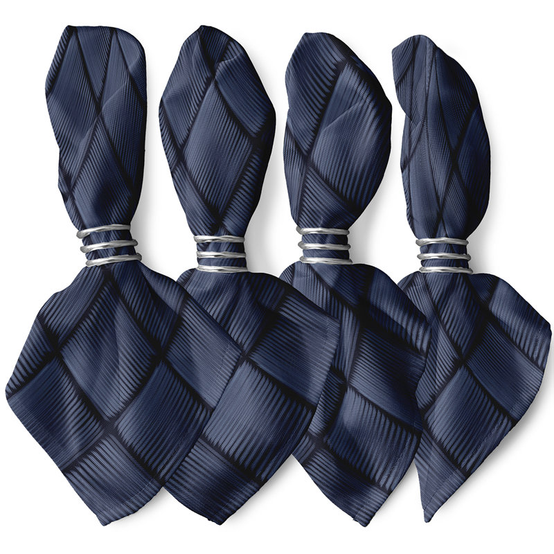 Ensemble de serviettes 4 pièces, L 18 po x L 18 po, Bleu marine