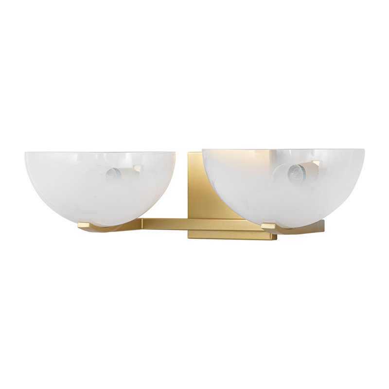 Applique murale moderne en or moderne avec abat-jour en verre blanc dégradé, luminaire en forme de demi-lune pour couloir de salle de bain dans la chambre à coucher, base E12 à fixation verticale, homologué ETL (options à 1/2 lumière)