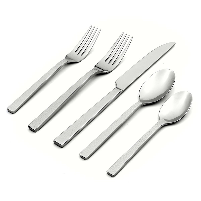 Oneida Chefs Table Hammered 45 Piece Flatware Set, Service for 8