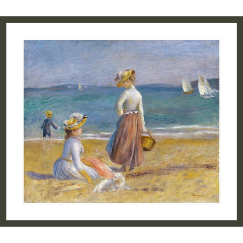 «Chiffres sur la plage» par Pierre-Auguste Renoir - Impression giclée encadrée, H 33,5 po x l 38,76 po