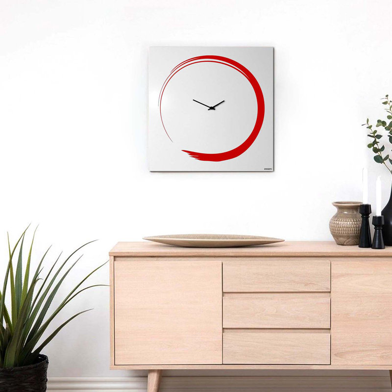 Glenmere Metal Wall Clock, Red/White
